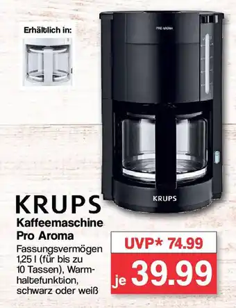 Famila Nord West KRUPS Kaffeemaschine Pro Aroma Angebot