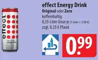 Famila Nord Ost effect Energy Drink Original oder Zero 0,33 Liter Dose Angebot