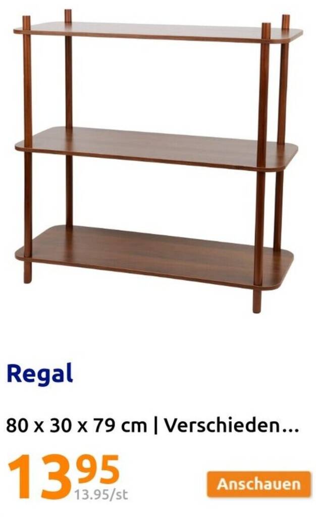 Regal 80 x 30 x 79 cm Angebot bei Action