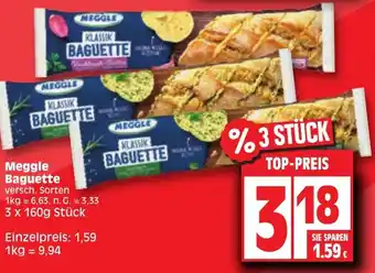 Edeka Meggle Baguette 3x160 g Angebot