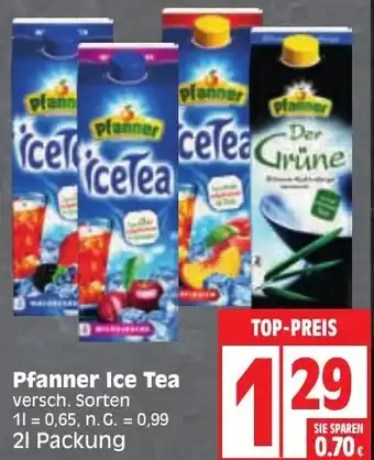 Edeka Pfanner Ice Tea 2 L Packung Angebot