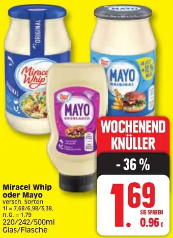 Edeka Miracel Whip oder Mayo 220/242/500ml Glas/Flasche Angebot