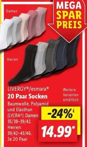 Lidl LIVERGY/esmara 20 Paar Socken Angebot