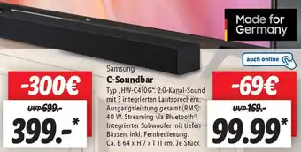 Lidl Samsung C-Soundbar ,,HW-C410G" Angebot