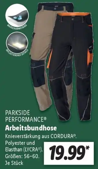 Lidl PARKSIDE PERFORMANCE Arbeitsbundhose Angebot