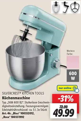 Lidl SILVERCREST KITCHEN TOOLS Küchenmaschine ,,SKM 600 B2" Angebot