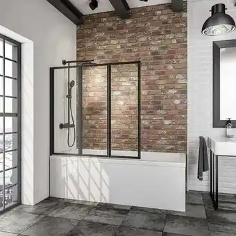 ManoMano Schulte Badewannenaufsatz 3 teilig, 127 x 121 cm, 3-teilig faltbar, Klebemontage, 3 mm Sicherheits-Glas Klar hell, Profilfarb Angebot
