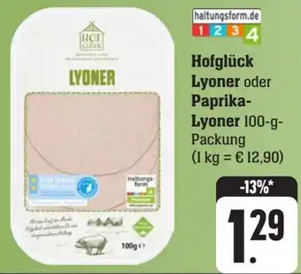 Scheck-in-Center Hofglück Lyoner oder Paprika-Lyoner 100 g Packung Angebot