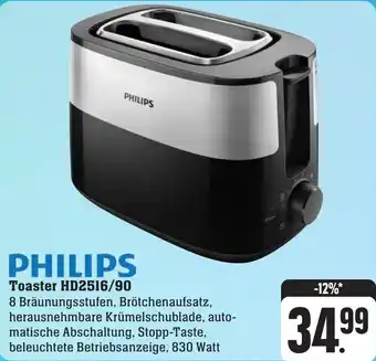 Scheck-in-Center PHILIPS Toaster HD2516/90 Angebot