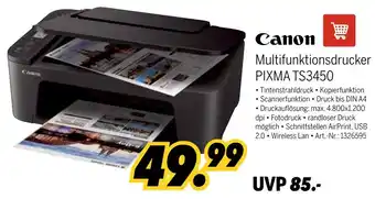 MEDIMAX Canon Multifunktionsdrucker PIXMA TS3450 Angebot