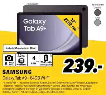 MEDIMAX SAMSUNG Galaxy Tab A9+ 64GB Wi-Fi Angebot