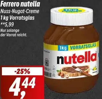 Simmel Ferrero nutella Nuss-Nugat-Creme 1 kg Vorratsglas Angebot