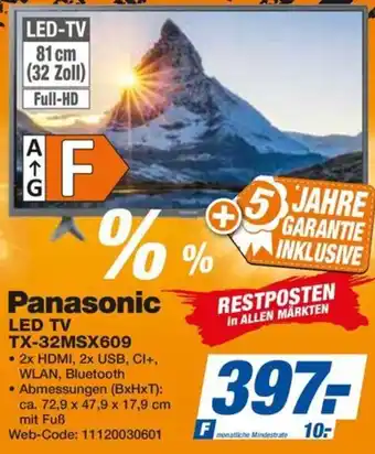 expert Octomedia Panasonic LED TV TX-32MSX609 Angebot