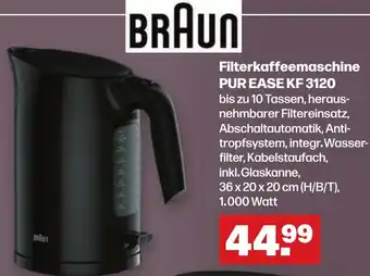 Handelshof BRAUN Filterkaffeemaschine PUR EASE KF 3120 Angebot