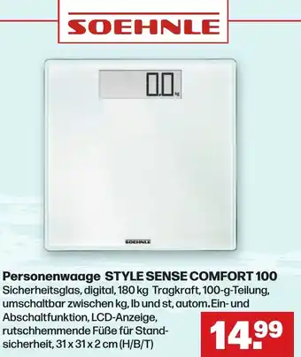 Handelshof SOEHNLE Personenwaage STYLE SENSE COMFORT 100 Angebot