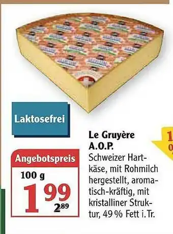 Globus Le Gruyère Aop Angebot