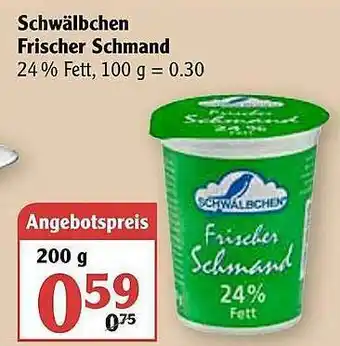 Globus Schwälbchen Frischer Schmand Angebot