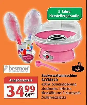 Globus Bestron Zuckerwattemaschine Accm370 Angebot