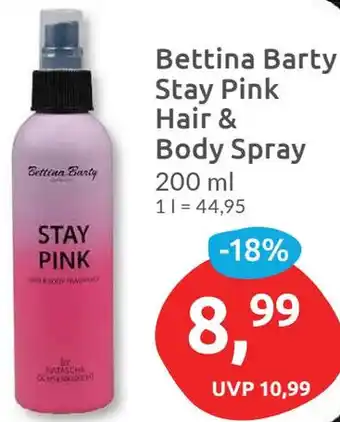 Budni Bettina Barty Stay Pink Hair & Body Spray 200 ml Angebot