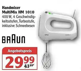 Globus Handmixer Multimix Hm1010 Braun Angebot