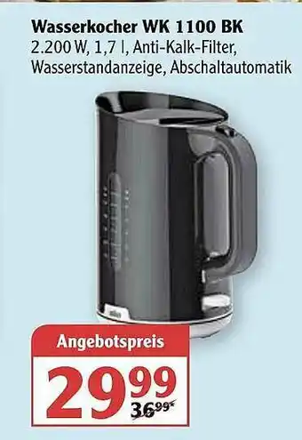 Globus Wasserkocher Wk1100bk Angebot