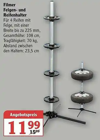 Globus Filmer Felgen- Und Reifenhalter Angebot