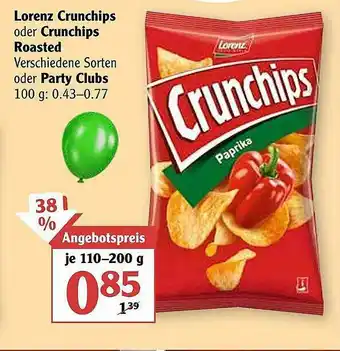 Globus Lorenz Crunchips Oder Crunchips Roasted Oder Party Clubs Angebot