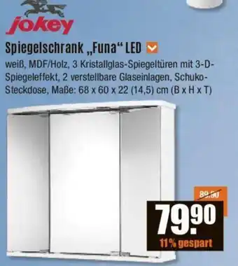 V Baumarkt jokey Spiegelschrank ,,Funa“ LED Angebot