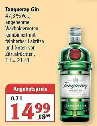 Globus Tanqueray Gin Angebot