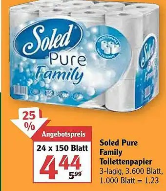 Globus Soled Pure Family Toilettenpapier Angebot