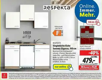 Lidl Respekta Singleküche Eiche Sonoma Sägerau 150 Cm Angebot