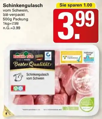 WEZ Bauern Gut Schinkengulasch 500 g Packung Angebot