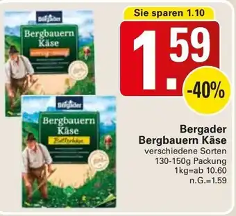 WEZ Bergader Bergbauern Käse 130-150g Packung Angebot