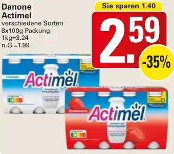 WEZ Danone Actimel 8x100g Packung Angebot