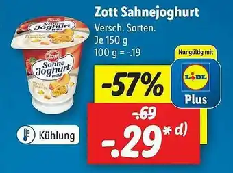 Lidl Zott Sahnejoghurt Angebot