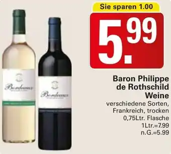 WEZ Baron Philippe de Rothschild Weine 0,75Ltr. Flasche Angebot