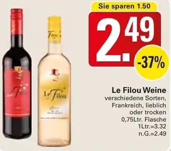 WEZ Le Filou Weine 0,75Ltr. Flasche Angebot