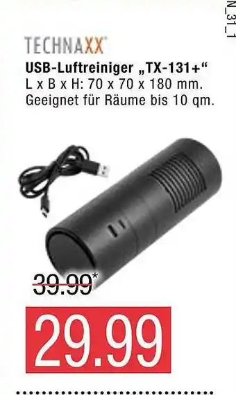 Marktkauf Technaxx Usb-luftreiniger Tx-131+ Angebot