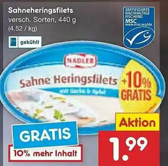 Netto Marken-Discount Sahneheringsfilets Nadler Angebot