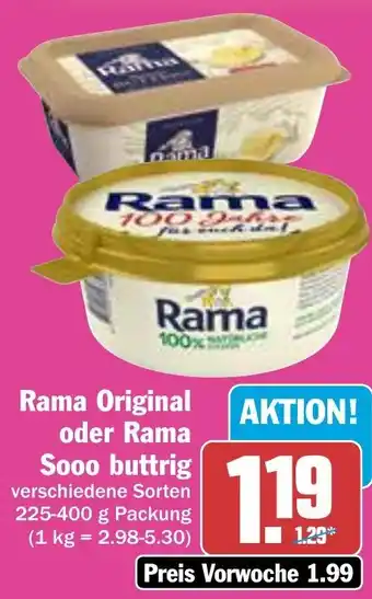 AEZ Rama Original oder Rama Sooo buttrig 225-400 g Packung Angebot