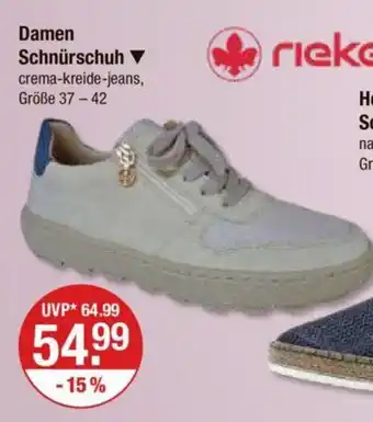 V Markt rieker Damen Schnürschuh Angebot