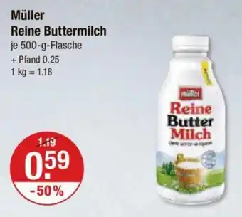 V Markt Müller Reine Buttermilch 500-g-Flasche Angebot