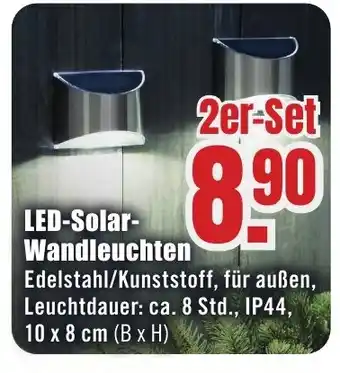 B1 Discount Baumarkt LED-Solar-Wandleuchten 2er-Set Angebot