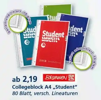 McPaper Brunnen Collegeblock A4 Student Angebot