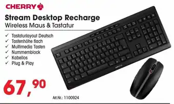 Arlt Cherry Stream Desktop Recharge Wireless Maus & Tastatur Angebot