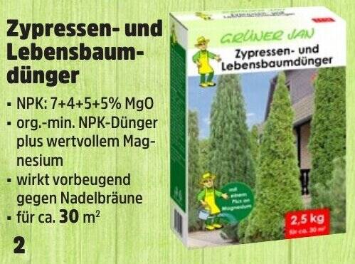 GRNER JAN Zypressen- und Lebensbaum- dnger 2,5 kg Angebot bei Thomas  Philipps