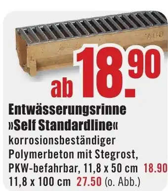 B1 Discount Baumarkt Entwässerungsrinne "Self Standardline" Angebot