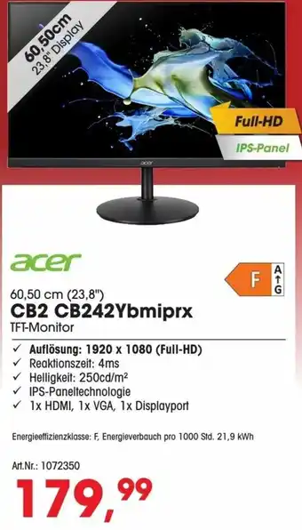 Arlt Acer 60,50 cm (23,8") CB2 CB242Ybmiprx TFT Monitor Angebot