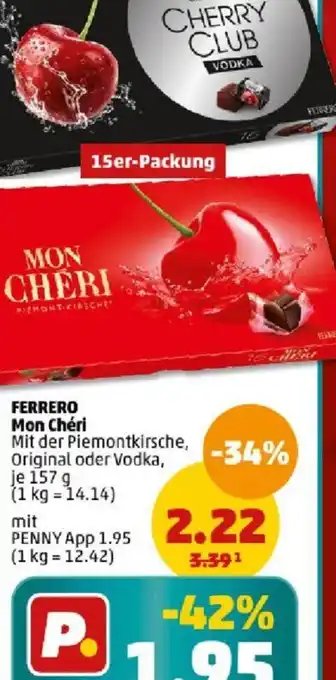 PENNY FERRERO Mon Chéri 157 g Angebot