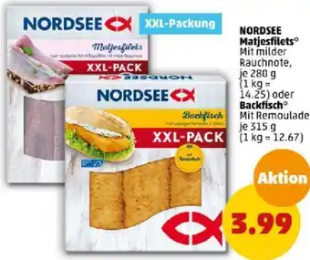 PENNY NORDSEE Matjesfilets 280 g oder Backfisch 315 g Angebot